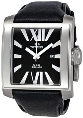 TW Steel Men’s CEO Goliath Black Dial Leather Strap Watch - CE3005 ($495 MSRP) - Image 1 of 4