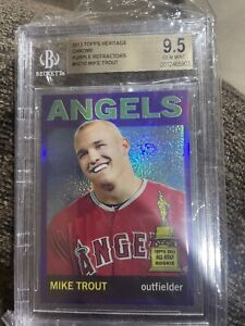 2013 Topps Heritage Mike Trout Purple Hot Box Refractor BGS 9.5 Gem Mint 