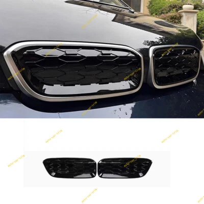 2 PIEZAS para BMW I3 2014-2021 Negro Brillante Rejilla Delantera Coche Decoración Tapicería Cubierta Foto 1 de 4