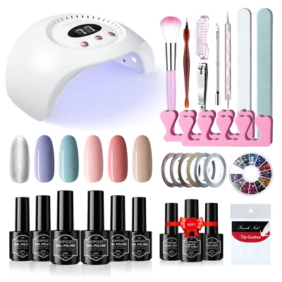 Farben Gel Nagellack Kit Mit 48W LED UV Nagel Lampe Starter Art Set Base Coat DE - Bild 1 von 4