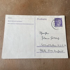 Rare German Postcard Cover 1942 Hitler Head Stamp +Weida Cancel - Picture 1 of 1