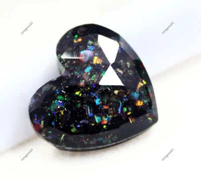 Piedra preciosa de ópalo de fuego australiano natural doblete brillo negro de 7,20 quilates certificada Foto 1 de 4