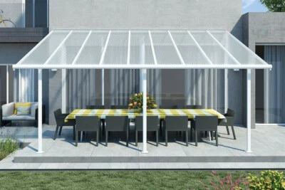 Terrassendach Alu Terrassenüberdachung Überdachung Weiß Veranda Palram Sierra - Bild 1 von 4