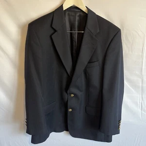 Mr Harry Mens Wool Blend Suit Jacket Blazer Navy Gold Buttons Size 44R - Picture 1 of 4
