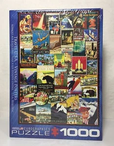 Eurographics Travel USA Vintage Posters Jigsaw 1000 Pcs Puzzle . New - Picture 1 of 5