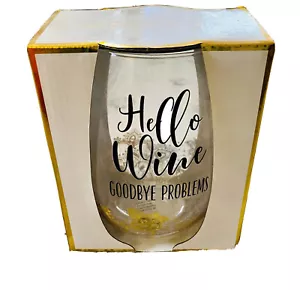 Weinliebhaber 20 Unzen stielloses Weinglas Neu im Etui Hallo Wein Abschiedsprobleme - Bild 1 von 2