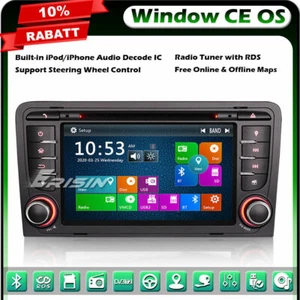 Radio estéreo para automóvil Audi A3 S3 RS3 RNSE-PU GPS navegación por satélite 3G DVR DVB-T2 iPod Bluetooth - Imagen 1 de 12