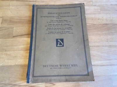 ERSATZTEILKATALOG DEUTSCHE WERKE KIEL STANDMOTOR D-RAD STATIONÄRMOTOR RARITÄT !! - Bild 1 von 4