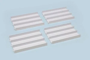 Mini 4WD Japan Cup Junior Circuit Rettilinei Pista 3 Corsie Bianchi (4 Pcs) - Picture 1 of 1