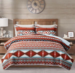 Southwestern Bedding Set Western Tribal Aztec Rustic Native American Navajo Quil - Picture 1 of 7