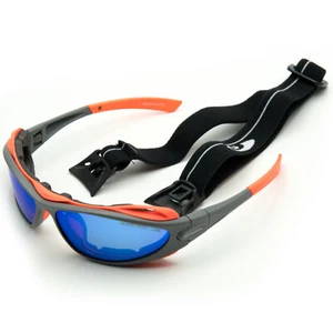 Polarisierende Sportbrille mit BÜGEL / BAND Wechselsystem Windschutz Kite Surf - Bild 1 von 4
