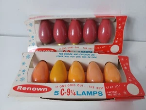 Vintage C9 Christmas Lamp Bulbs Orange Red Renown - 10 Total Bulbs Japan NIB - Picture 1 of 4