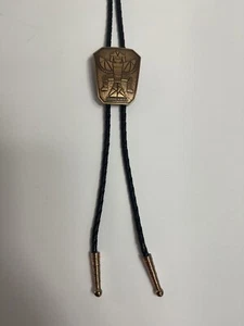 Vintage Copper Kachina Man Southwestern Bolo-Tie W/Copper Braided Ends - Picture 1 of 9