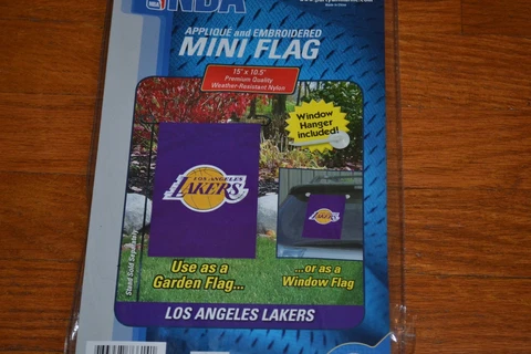 LA Lakers Mini Garden/Window Flag - Size 15" X 10.5" - Official NBA Product New! Cover