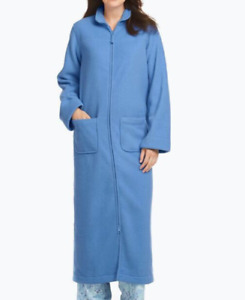 L.L. BEAN Women's Winter Fleece Robe, Zip-Front Night Gown Pajama Gown Long~L P