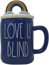 Rae Dunn LOVE IS BLIND Coffee Mug Cup Rainbow Pride Gay Lesbian Transgender NEW