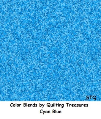 Color Blends BQ Cyan Blue cotton quilt fabric Quilting Treasures Tonal 34" - Image 1 of 4