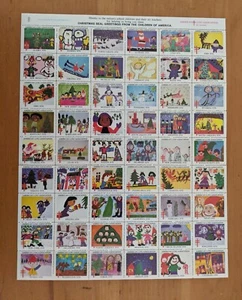 1978 US CHRISTMAS SEALS -STAMPS FULL SHEET of 54 Stamps (Christmas Family Tree) - Picture 1 of 1