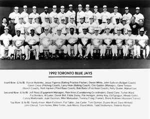 Toronto Blue Jays - 1992 World Series Champions, 8x10 B&W Team Photo - Picture 1 of 1