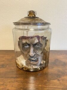 Horror Halloween Prop Head In A Jar