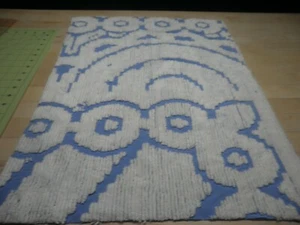 Vintage Blue and White Chenille Bedspread Fabric 18 x 24 - Picture 1 of 1
