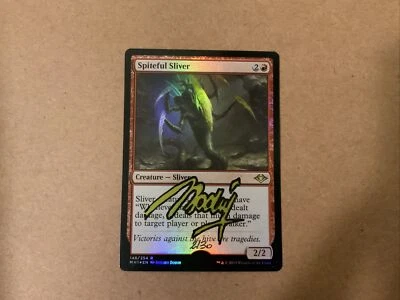 MTG Magic Spiteful Sliver Signed FOIL Artist Proof x1 MH1 Johann Bodin #SS - Image 1 of 2