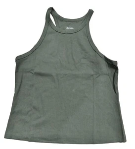 Women's High Neck Ribbed Tank Top - Wild Fable Green 1X - Picture 1 of 2
