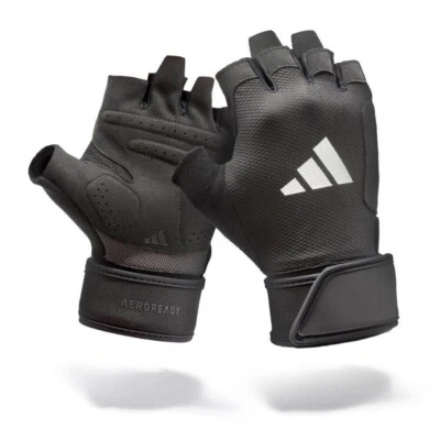 Adidas Guantes de Entrenamiento de Fuerza Levantamiento de Pesas Acolchados Gimnasio Entrenamiento Fitness Hombres