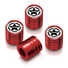 Logo Jeep Willys Star en blanc sur aluminium rouge bouchons de soupape de style cylindre de pneu