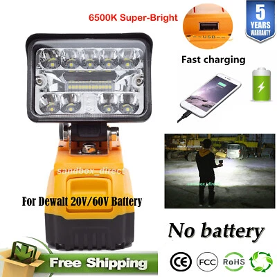 DEMKMILRI LED Work Light Floodlight Suitable For Dewalt 18V 20V 60V Li-Ion Battery