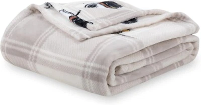 Peanuts Snoopy "Lakeside Plaid Harvest" Plush Blanket-AB0CPSJWH6B2 - Image 1 of 4