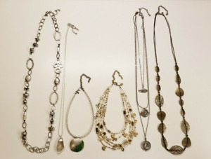 Chico’s Necklace Lot 6 Chico's Designer Chain Seed Bead Pendant Boho Rhinestone