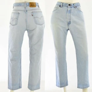 80s Vintage Levis 540 Light Wash High Waist Tapered Leg Jeans Womens 16 - Picture 1 of 8