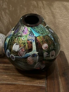Vanderlaan & Bliss signierte mundgeblasene Vase - Bild 1 von 8
