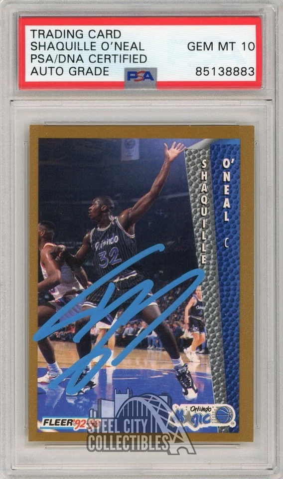 Tarjeta de novato Shaquille O'Neal 1992-93 Fleer autógrafo 401 PSA/DNA 10 (azul claro) Foto 1 de 1