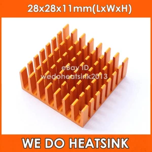 5pcs Aluminium Heatsink 28*28*11mm Gold Anodized High Quality Heat Sinks Cooler - Afbeelding 1 van 6
