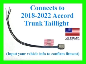 fits Accord 18-22 Trunk Taillight Tail Light Connector Plug Wiring Harness Inner - Picture 1 of 1