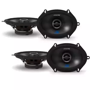 2 Alpine S-S57 5x7" (6x8") Speaker Bundle Two Pairs of 5x7" (6x8") 2-Way Coaxial - Picture 1 of 7