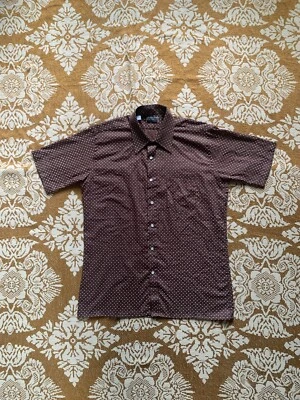 Camisa de vestir vintage años 70 para hombre Bloomingdale’s manga corta lunares mod L Foto 1 de 4