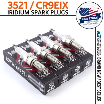 4X Iridium Spark Plugs For 2004-2013 Honda CBR1000RR CBR600RR Interceptor 800 - Image 1 of 4