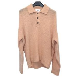 NWT AMI PARIS Brushed Knit Alpaca Blend Polo Sweater - Picture 1 of 13