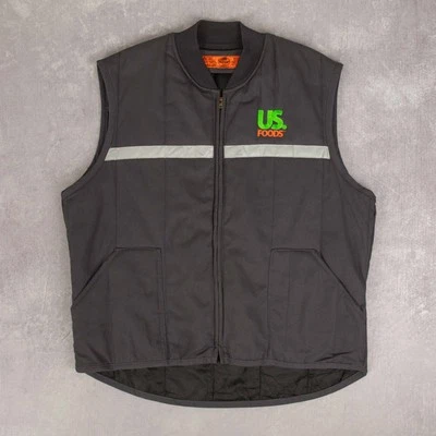 Red Kap Vintage Us Foods Workwear Gilet Jacket XL Men's Charcoal Grey Company - Image 1 of 4