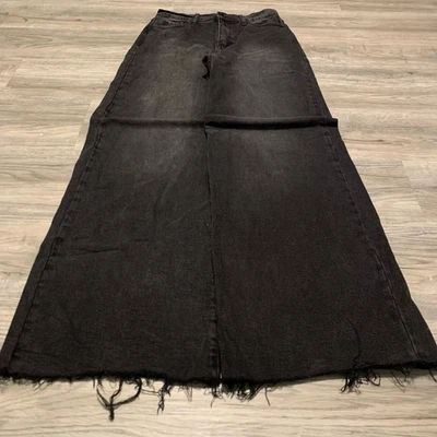 Jeans jeans Hella Baggy Distressed preto super largo pernas tamanho 30 Y2K grunge - Imagem 1 de 4