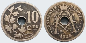 Coin Belgique - 1925 - 10 centimes - Albert Ier Muchaux (NL) (C535) - Picture 1 of 3