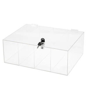 Acrylic Display Case Countertop Clear Box Dustproof Shelves Showcase with Lock - Picture 1 of 20