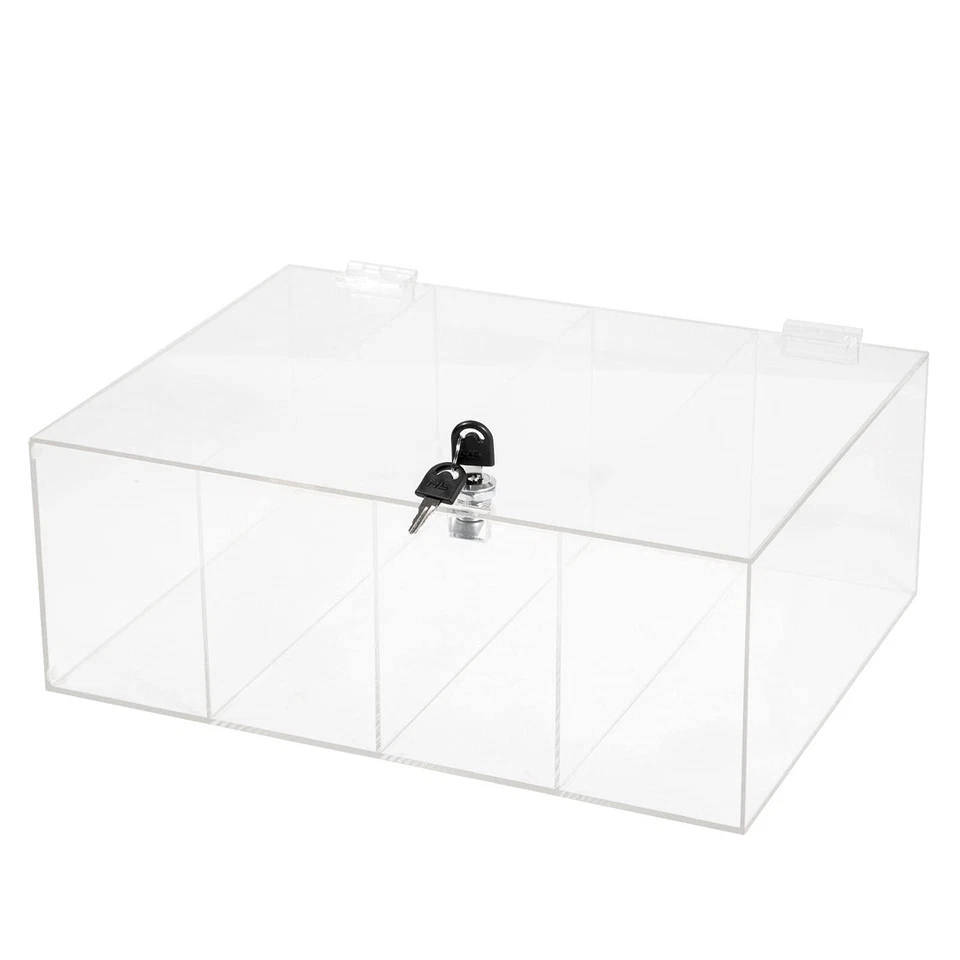 Acrylic Display Case Countertop Clear Box Dustproof Shelves Showcase with Lock - Image 1 of 4