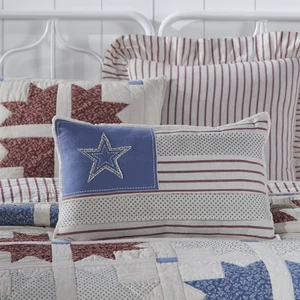 Farmhouse 14"x22" Americana Flag Pillow Cover Creme Day Bedroom Decor VHC Brands - Picture 1 of 5