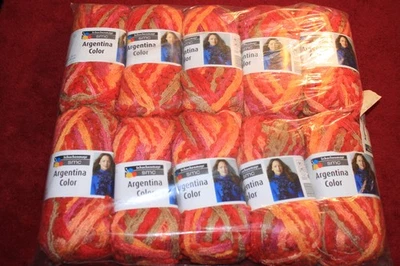 Lote de 10 Hilos Schachenmayr SMC ARGENTINA COLOR Multicolor Rojo/Naranja Foto 1 de 2