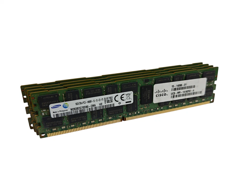 Samsung M393B2G70DB0-CMA 64GB (4x16GB) PC3-14900R DDR3-1866 RDIMM ECC Server RAM - Image 1 of 1
