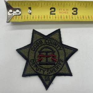 Vintage Cobb County GA Deputy Sheriff Police Officer Patch Cut Subdued Star - Picture 1 of 4